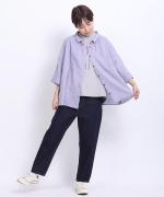 綿麻先染めボイルワッシャー　シャツ