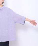 綿麻先染めボイルワッシャー　シャツ