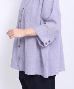 綿麻先染めボイルワッシャー　シャツ