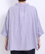 綿麻先染めボイルワッシャー　シャツ