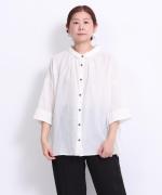 綿麻先染めボイルワッシャー　シャツ