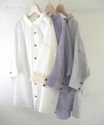 綿麻先染めボイルワッシャー　シャツ