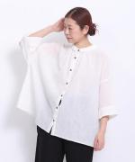 綿麻先染めボイルワッシャー　シャツ