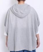 綿麻先染めボイルワッシャー　フードブラウス