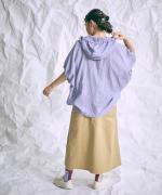 綿麻先染めボイルワッシャー　フードブラウス