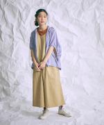 綿麻先染めボイルワッシャー　フードブラウス