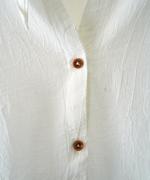 綿麻先染めボイルワッシャー　フードブラウス