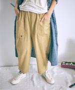 コットンリネンカツラギ　アンクルパンツ