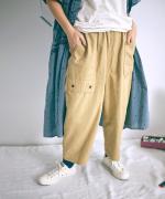 コットンリネンカツラギ　アンクルパンツ