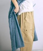 コットンリネンカツラギ　アンクルパンツ