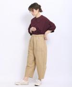 コットンリネンカツラギ　アンクルパンツ