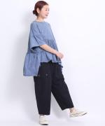 コットンリネンカツラギ　アンクルパンツ