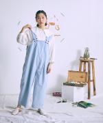 オーガニックコットンヘンプダンガリー 2wayサロペット