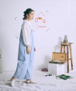 オーガニックコットンヘンプダンガリー 2wayサロペット