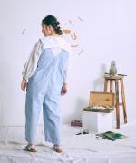 オーガニックコットンヘンプダンガリー 2wayサロペット