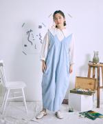 オーガニックコットンヘンプダンガリー 2wayサロペット