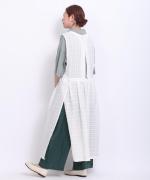 シアーチェック　エプロンワンピース