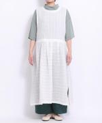 シアーチェック　エプロンワンピース