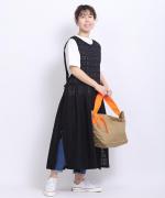 シアーチェック　エプロンワンピース