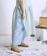 シアーチェック　エプロンワンピース