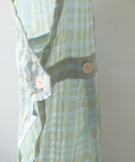 シアーチェック　エプロンワンピース