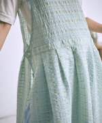 シアーチェック　エプロンワンピース