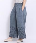 カットワーク刺繍 パンツ