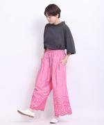 カットワーク刺繍 パンツ