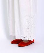 カットワーク刺繍 パンツ