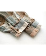 ブロックチェック　ロングシャツブラウス