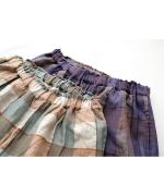 ブロックチェック　8分丈パンツ