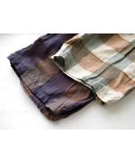 ブロックチェック　8分丈パンツ