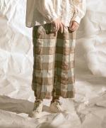 ブロックチェック　8分丈パンツ