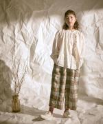 ブロックチェック　8分丈パンツ