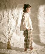 ブロックチェック　8分丈パンツ