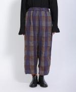 ブロックチェック　8分丈パンツ