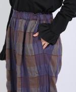 ブロックチェック　8分丈パンツ