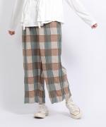 ブロックチェック　8分丈パンツ