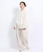 カットワークレース　ブラウス