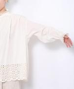 カットワークレース　ブラウス