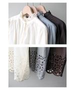 カットワークレース　ブラウス