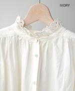 カットワークレース　ブラウス