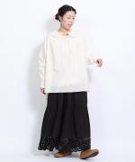 カットワークレース　ロングプルオーバー