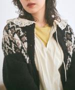 カットワークレース　ロングプルオーバー