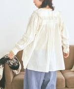 カットワークレース　ロングプルオーバー