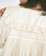 カットワークレース　ロングプルオーバー