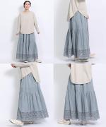 カットワークレース　スカート