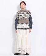 カットワークレース　スカート