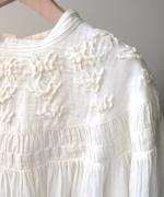 ハンド刺繍コットンモス　プルオーバー