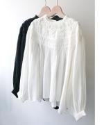 ハンド刺繍コットンモス　プルオーバー